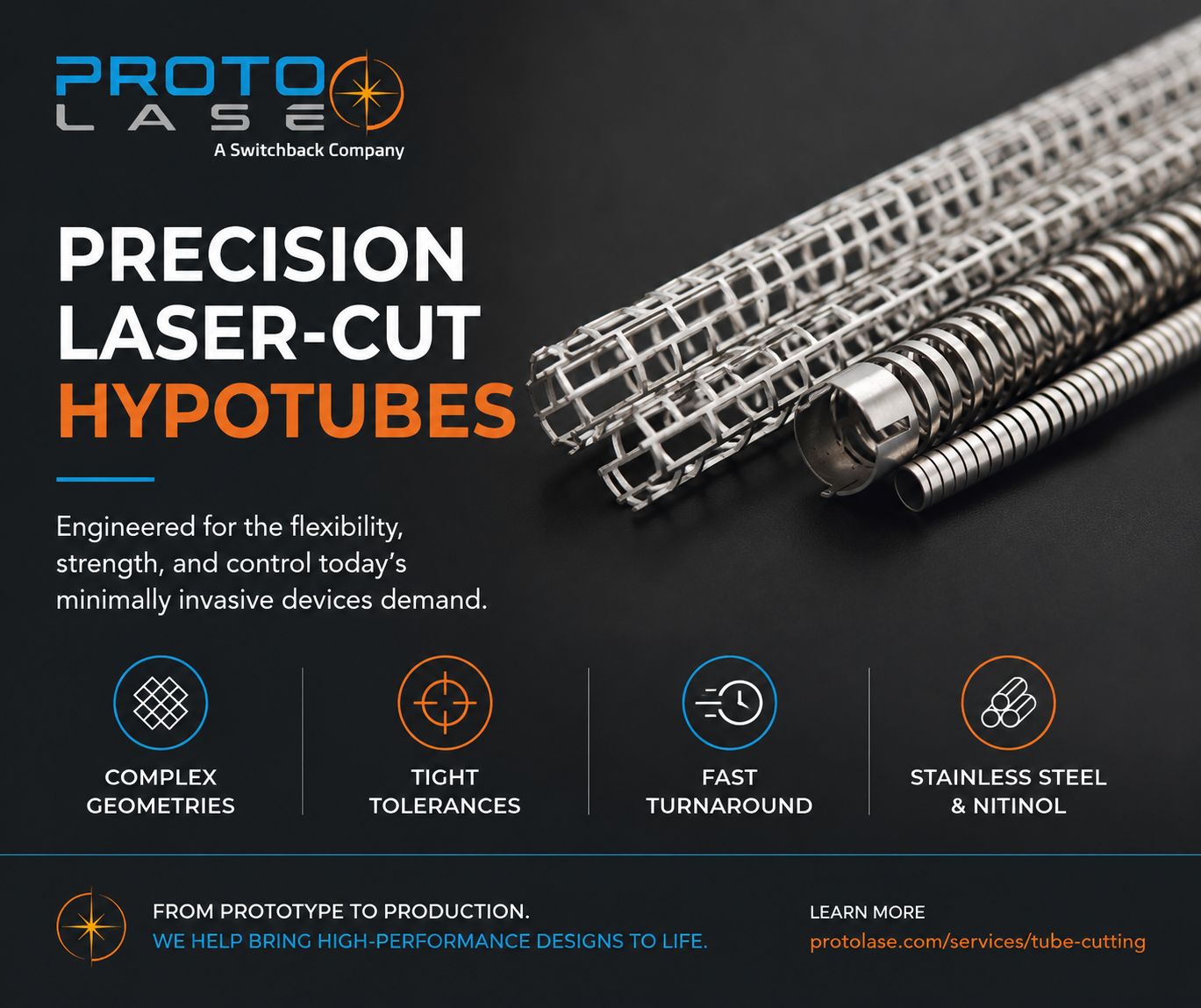 Proto Lase precision laser-cut hypotubes